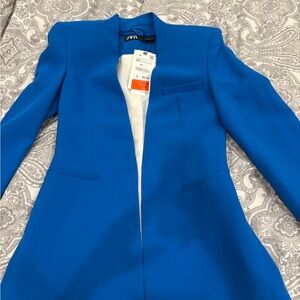 Zara Blue Tailored Blazer Jacket